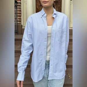 Brandy Melville Stephanie Light Blue Striped Top Shirt